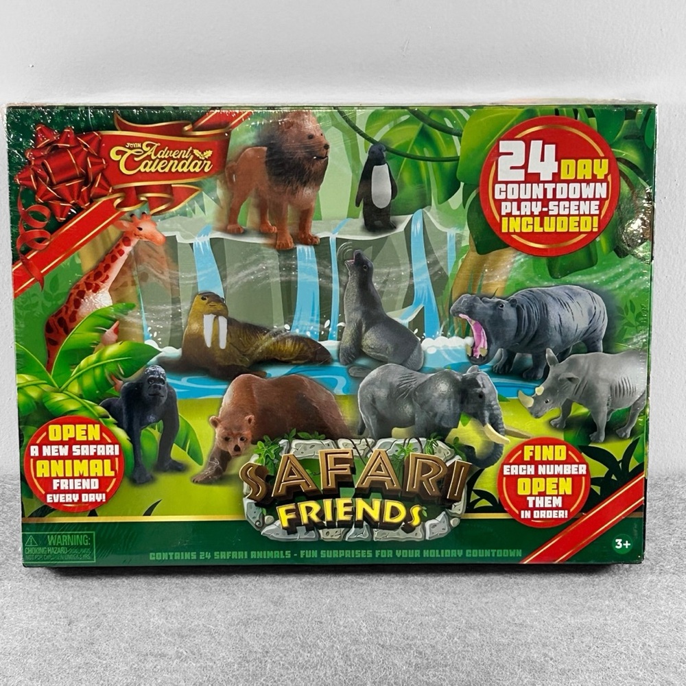 Christmas Advent Calendar 24 Days Wildlife Safari Animal Figures NWT